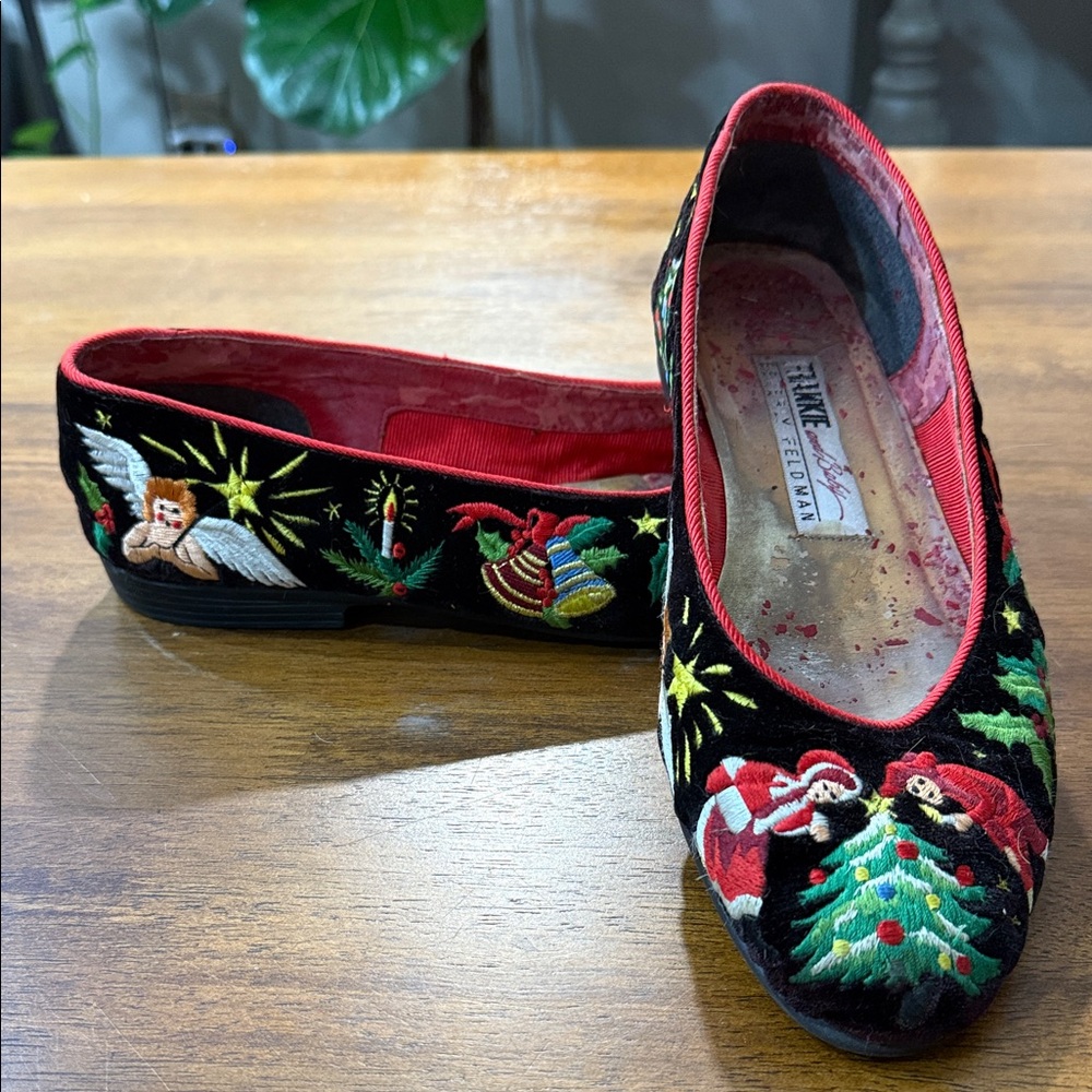 Christmas Embroidered Flats by Beverly Feldman